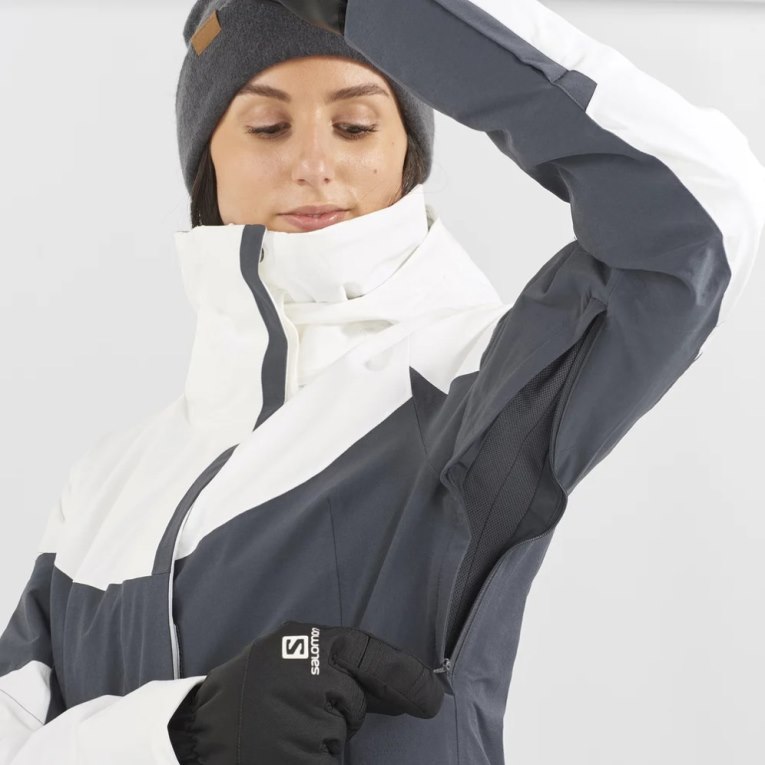 White / Black Salomon Speed Women's Insulated Jackets | IE BK4561